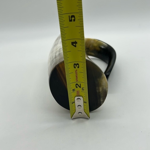 2505- Beige and Black Viking Drinking Horn Mug NWT - Picture 6 of 8